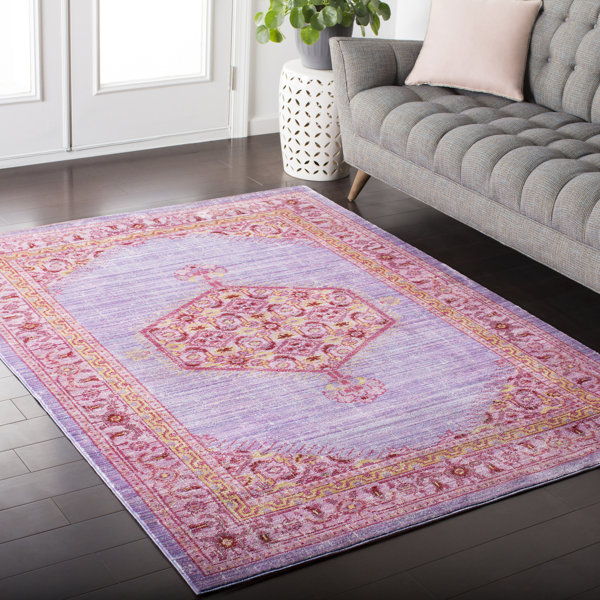 Langley Street Harriman Wool Bright Purple/Bright Pink Rug & Reviews Wayfair